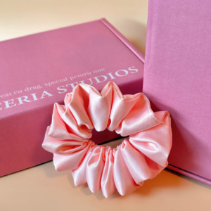 Elastice de Păr Handmade –Roz Satinaț