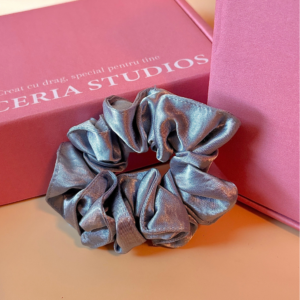 Elastice de Păr Handmade – Argintiu Satinat